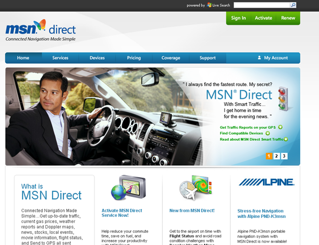 MSN Direct Homepage (2009)